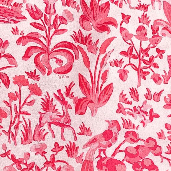 HILL HOUSE Size XL NWT Lucy Dress Strawberry Daiquiri Pink Sherwood Forest Midi - Picture 10 of 11